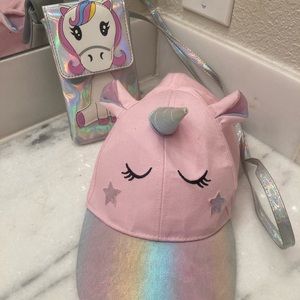Unicorn hat and crossbody party purse